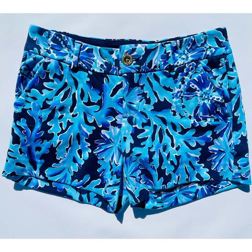 Lilly Pulitzer Knit Callahan Shorts In Too Deep, Size 00